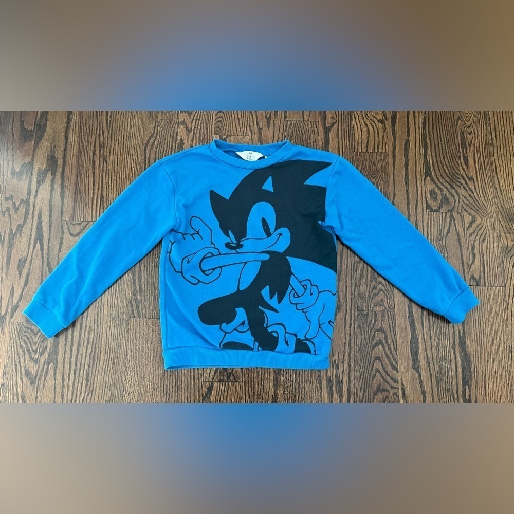 H&M boys fleece sweatshirt Blue/Sonic the Hedgehog Sz. 8-10